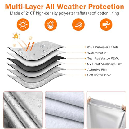 Waterproof 11-12 Hammock Cover, 210T Sun Rain UV Dust Snow Protection Outdoor Covers with Windproof Straps & Soft Cotton Lining for Hammock with 55 inch Spreader Bars -Silver - color: 11ft Hammock Cover-silver
