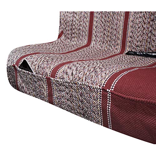 Universal Baja Saddle Blanket Bench Full Size Seat Cover Fits Ford, Chevrolet, Dodge, and Full Size Pickup Trucks (Red) - color: Red