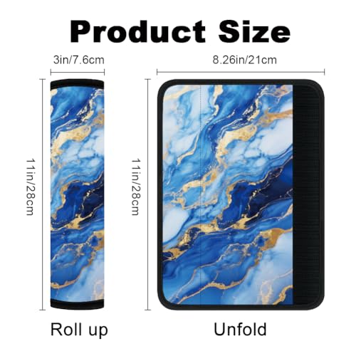 2Pcs Soft Auto Seat Belt Cover Pad Marble Texture Colorful Car Seatbelt Shoulder Cushion for Comfortable Driving, Compatible with All Cars' Seatbelt and Backpack Straps - color: Marble