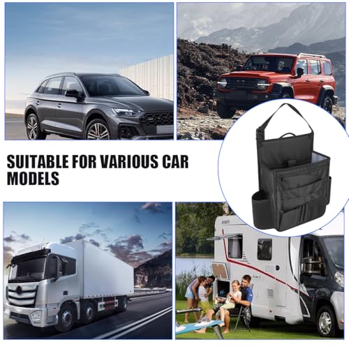 Car Front Seat Organizer, Multi-Pocket Vehicle Hanging Passenger Back Seat Storage Bag with Adjustable Straps, Automotive Interior Storage Organizer, Universal for SUV RV Truck