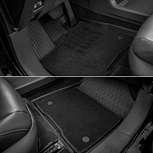 3W Floor Mats with Front Carpet Compatible for Toyota Sienna 2021-2026 7 Seat, TPE All Weather Custom Fit Floor Liner for Toyota Sienna 1st, 2nd and 3rd Row, Black (Not Fit 2025 2026 Platinum Edition) - style: 1. Sienna 7 S|21-26|Floor Mats with Carpet