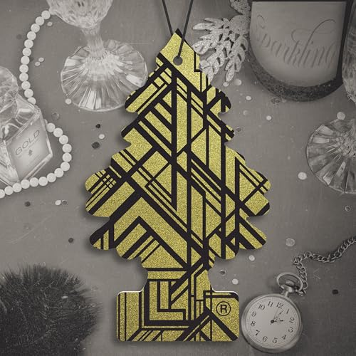 LITTLE TREES Car Air Freshener | Hanging Tree Provides Long Lasting Scent for Auto and Home | 24 Air Fresheners |Gold - color: Gold, size: 6 Count (Pack of 4)