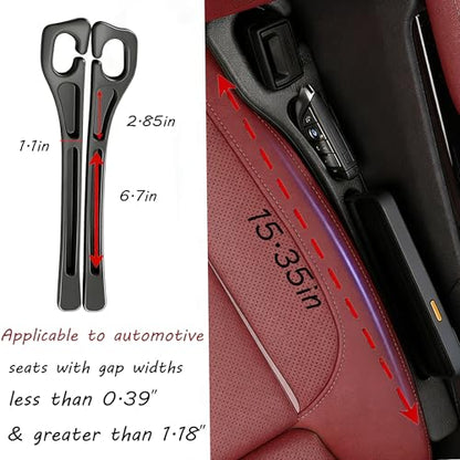 Seat Gap Filler - 2 PCS Car Seat Gap Filler Organizer for Storing Phones Keys Cards, Between Seat Car Gap Filler for Cars & SUVs (Black)