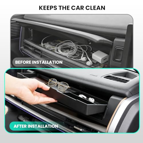 Center Console Organizer Tray Compatible with Hyundai Santa Fe 2024 2025 2026, Front Passenger Storage Organizer Glove Box for 2024-2026 Santa Fe Interior Accessories