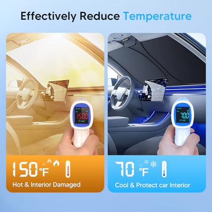 KUST Windshield Sun Shade Custom Fit for Toyota 4Runner 2010-2024 2025 2026 Accessories 4 Layers Sunshade Foldable Sun Protector Block UV Rays Keep Car Cooler - size: For | Toyota 4Runner 2010-2025