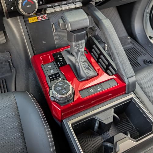 for Toyota Tacoma 2024 2025 and 4Runner 2025 Interior Accessories Center Console ABS Shift Panel Cover Decor Dashboard Trim (Dark Red, Shift Panel Cover) - color: Dark Red, size: Shift Panel Cover