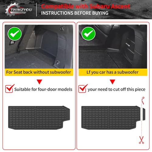 Floor Mats Compatible with 2019-2025 2026 Subaru Ascent Cargo Mat Liner TPE Back Seat Cover Protector 2023 Ascent Accessories (Fit 7&8 Seats, Trunk Mat+3rd Row Backrest Mats+Floor Mats) - style: For Subaru Ascent | 2019-2026