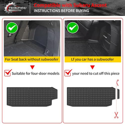 Floor Mats Compatible with 2019-2025 2026 Subaru Ascent Cargo Mat Liner TPE Back Seat Cover Protector 2023 Ascent Accessories (Fit 7&8 Seats, Trunk Mat+3rd Row Backrest Mats+Floor Mats) - style: For Subaru Ascent | 2019-2026