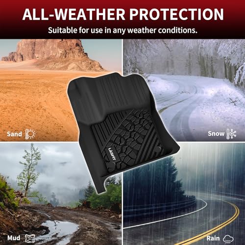 LASFIT Floor Mats for Jeep Grand Cherokee 2016-2021 5-Seat, for Dodge Durango 2016-2026 5-Seat (Not for 6-Seat), All Weather TPE Custom Fit Trunk Liners Car Floor Mats Black - style: Grand Cherokee 2016-2021 Floor Mats