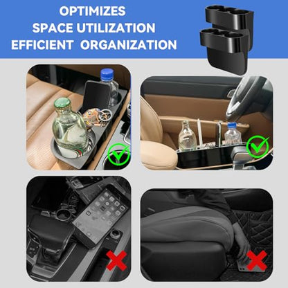 Car Cup HolderSeat Wedge Cup Holder for Car, Seat Gap Filler Cup Organizer Storage Box with Coaster (Black 1Pcs) - color: Black