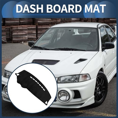 Dash Cover, Center Console Non-Slip Dashboard Carpet Mat for Mitsubishi Lancer EX 2008-2017 Flannel Black,1Pc