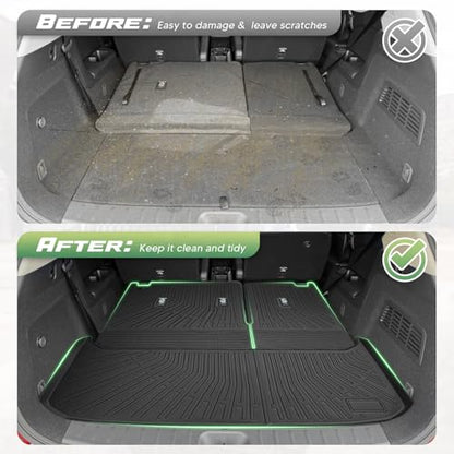Cartist Cargo Mat & Backrest Mat Fits for Nissan Pathfinder 2022 2023 2024 2025 2026(7/8 Seats) All Weather TPE Trunk mat for Pathfinder Car Accessories for Pathfinder 2022-2026 - size: 10)Nissan Pathfinder (7/8 Seats)【22-26】