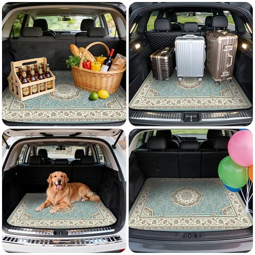 Car Trunk Mat - Universal Size 29" x 39", Bohemian Style Cargo Liner, Car Accessory for SUVs/Sedan/Wagons, Durable Protective Mat, Trunk Liner for Families/Travel Enthusiasts - style: Bohemian style-2