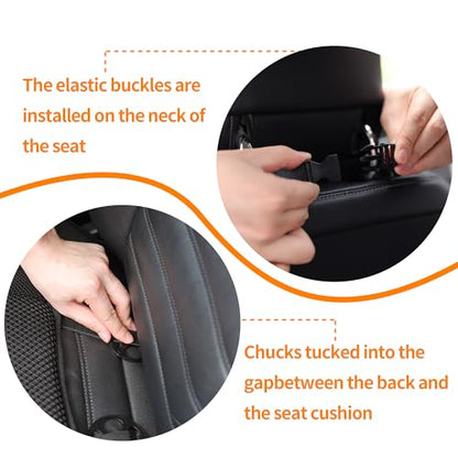 Car Seat Cushion - Memory Foam Car Seat Pad with Breathable Mesh, Relief Back Pain, Universal Fit, Easy to Install, Cushion Set for SUV/Truck Etc– Black