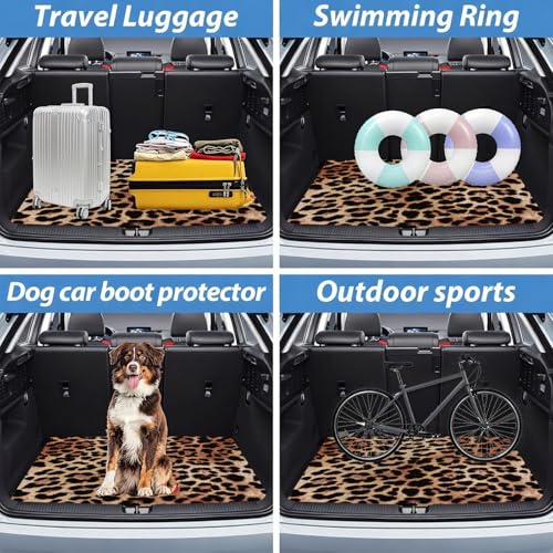 Automotive Floor Mats 5 Pcs, Universal Car Floor Mats, Leopard Print Cargo Liner, Car Accessory for SUVs/Sedan/Wagons, Durable Protective Mat, Trunk Liner for Families/Travel Enthusiasts - style: Bundle 2