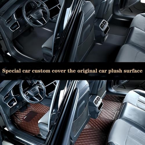Custom Floor Mats for Audi A1, A3, A4, A5, A6, A7, A8,TT, TTS, Q2, Q3, Q5, Q7, Q8,RS3 RSQ8 S3 S4 S5 S6 S7 S8 e-tron, Q4 e-tron,All Weather Waterproof Luxury Leather (Black Beige) - color: Black Beige