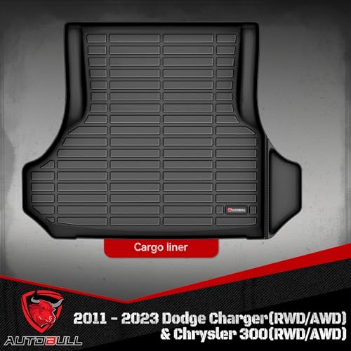 Cargo Liner Compatible with 2011-2023 Dodge Charger(RWD/AWD) & Chrysler 300(RWD/AWD) Cargo Mat，All Weather Protection Trunk Liner Rear Trunk mat，Black - style: 18)Dodge Charger(RWD/AWD) 2011-2023