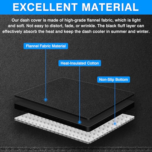 Autorder Dashboard Cover Mat for Jeep Compass 2009–2016 Accessories Dash Cover Upgrade Flannel Dash Mat Sunshade Glare UV Rays Protector - size: 2009-2016 Jeep Compass