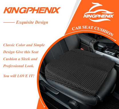 kingphenix Premium Car Seat Cushion, Memory Foam Driver Seat Cushion to Improve Driving View- Coccyx & Lower Back Pain Relief - Seat Cushion for Car, Truck, Office Chair (4D Mesh Black) - color: 4d Mesh Black