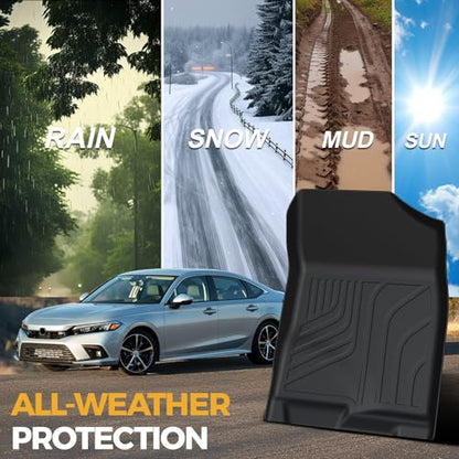 Floor Mats for Nissan Versa 2020-2025, All Weather Floor Mats Trunk Cargo Liner and Door Sill Guards Accessories, Full Coverage Set - size: For Nissan Versa | 2020-2025