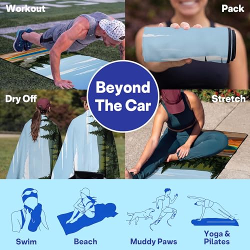 2 Pack Car Seat Towel Covers, Sweat Protector for Front Seats, Premium Thickened Microfiber with Elastic Strap, Breathable Quick Dry, Machine Washable Cover for Gym Running Universal Fit Hot Spring - color: Hot Spring2
