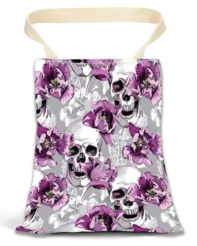 Car Garbage Can, Hanging Car Trash Can for Back Seat Organizer, Cool Skull Flowers - color: Cool Skull Flowers