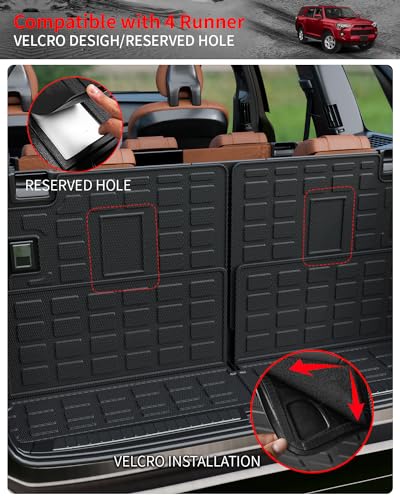 Floor Mats Compatible with 2013-2024 Toyota 4 Runner 7 Seat Cargo Liner Trunk Liner Back Seat Protectors 2023 4Runner Accessories (Fit 7 Seat, Floor Mats+Cargo Mat+3rd Row Backrest Mats) - style: For Toyota 4Runner 7-Seater | 2013-2024