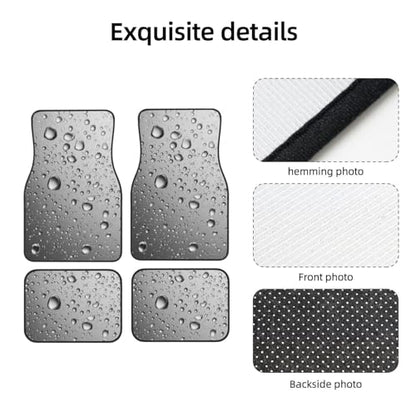Water Droplets Car Floor Mats,4 Piece, Car Rug Durable Anti-Slip Waterproof Trim to Fit Liner Universal Fit Auto,Sedan,SUV,Truck