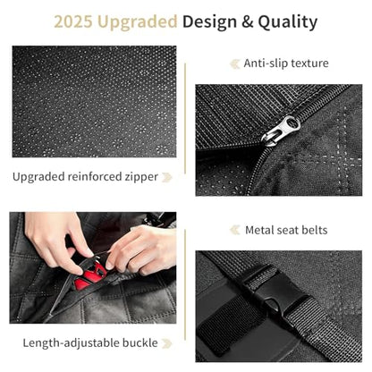 LEIMO KPARTS Dog Car Seat Cover for Back Seat,400lb Waterproof Dog Car Seat Cover Hard Bottom-Detachable,600D Heavy Duty Scratch Proof Nonslip Soft,Dog Hammock for SUVs,Car