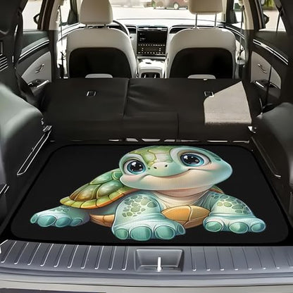 Universal Car Trunk Mat 29" x 39", Cute Cartoon Turtle All Weather Trunk Protection Cargo Liner, Durable Cargo Mat Rear Trunk Liner, Stylish Vehicle Interior Accessories Suitable for Most Car Models - color: Cute Cartoon Turtle