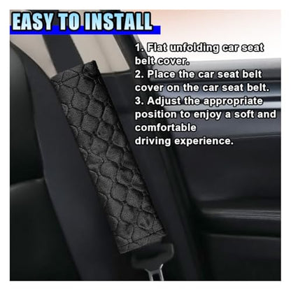 5PCS Car Seat Belt Pads Cover - Soft Comfort Seatbelt Covers Protect Your Neck and Shoulders - Auto Seat Belt Shoulder Strap Cover Protector Pads - Shoulder Cushion Harness Pad for Car/Bag (Black) - color: Black