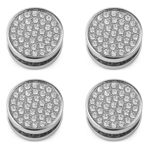 YoRise 4PCS Bling Car Hooks, Crystal Rhinestone Car Storage Hook with Self-Adhesive Backing, Multi-Function Dashboard Hooks, Hanging Mini Hook for Vehicle Cable Keys Sunglasses Hat (White) - color: White