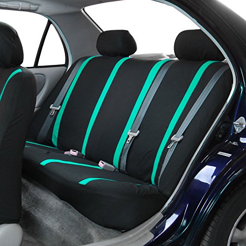 FH Group Car Seat Covers Rear Set Cloth - Car Seat Covers with Removable Headrest,Universal Fit,Automotive SeatCovers,Washable Car SeatCover for SUV,Sedan,Van Mint - color: Mint, size: Rear Set