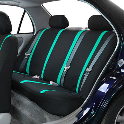 FH Group Car Seat Covers Rear Set Cloth - Car Seat Covers with Removable Headrest,Universal Fit,Automotive SeatCovers,Washable Car SeatCover for SUV,Sedan,Van Mint - color: Mint, size: Rear Set