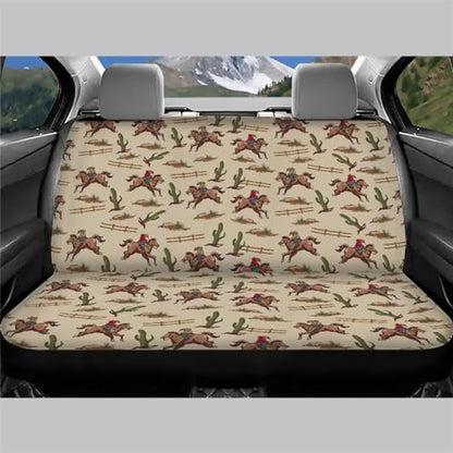 Western Cowboys Car Rear Seat Covers Stretch 2 Pack Western Seat Cover Bench Seat Covers for Trucks Car Interior Accessories, Brown - color: 1 Western Cowboys