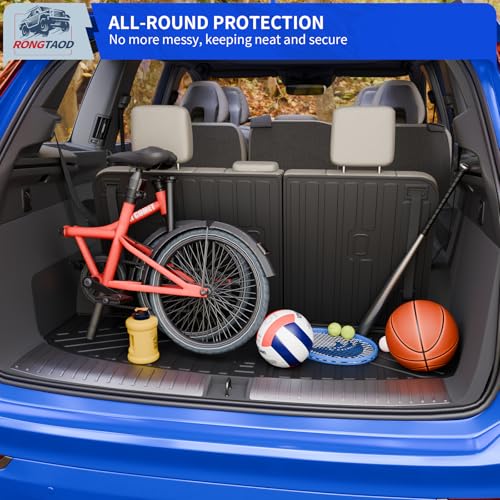 Rongtaod Cargo Mat Compatible with 2026 Hyundai Palisade Gas Trunk Mat Trunk Liner Cargo Liner Back Seat Cover Protector TPE All Weather Palisade Accessories (Trunk Mat with Backrest Mat) - color: 26,Trunk Mat with Backrest Mat