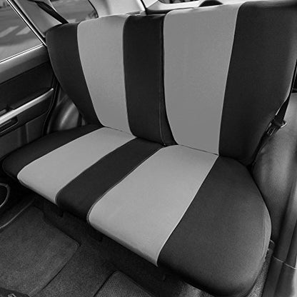 FH Group Full Cover Rear Bench Car Seat Cover – Universal Fit, Split Bench Design with Zipper, Compatible with 60/40 & 40/60 Split Seats, SUV & Van – Gray - color: Gray, style: Rear Set