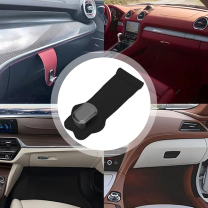 2PCS Car Co-Pilot Glovebox Hook, Multifunctional Flower Passenger Seat Hanger Organizer for Purse Handbag Umbrella, Auto Glove Box Hanging Storage Hook Holder, Universal Fit (Black) - color: Black