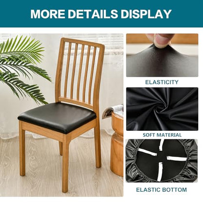 KRFOONN Waterproof Seat Covers for Dining Room Chairs Set of 4 with Bench Cover Washable Dining Chair Covers Removable Kitchen Chair Cushion Slipcovers Protector, A7 - color: Color A7