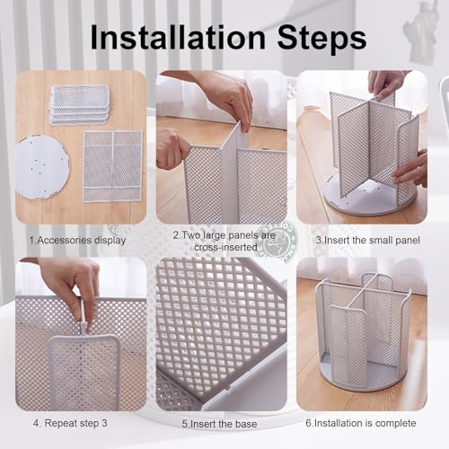 Coffee Cup Dispenser,360°Rotating Paper Cup Dispenser,Cup Holder with 4 Compartments Removable,Cup Dispenser Countertop,Disposable Paper & Plastic Cups,for Restaurant,Coffee Station,Bar,Office - color: Gray