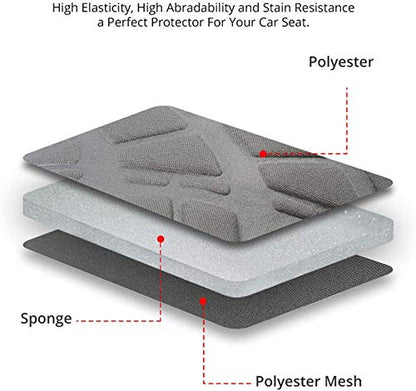 Gray Three Row Car Seat Covers Full Set (7 Headrests), 3D Tyre Embossed, Airbag Compatible, Universal Fit for Car, Truck, SUV (7 Passenger) - color: Black & Gray, size: Three Row Set (7 pieces)