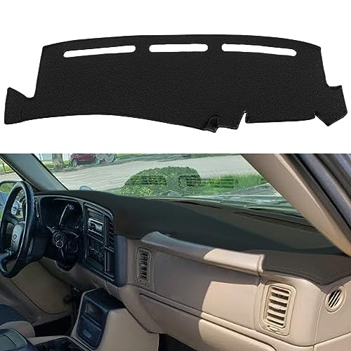 Dash Cover Mat Fit for 1999-2006 GMC Sierra/Chevy Chevrolet Silverado 1500 2500 3500 HD,2000-2006 GMC Yukon/Yukon XL/Chevy Suburban Tahoe Avalanche,Dashboard Pad Carpet (99-06 Black) Y44 - color: 99-06,Black