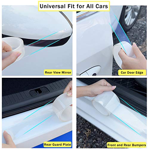 QBUC Car Door Entry Guards Scratch Cover Protector Paint Threshold Guard,Front Rear Door Entry Sill Guard Scuff Plate for Most Cars,2.7in9.8ft(7cm*3m) Transparent