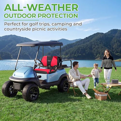 10L0L Golf Cart Seat Covers, Super Comfort Cooler Than Vinyl Seat Cover, Front and Rear Seat Cover for Yamaha EZGO Club Car, No Drilling Breathable Mesh Bench Seat Blanket, Machine Washable - color: Red + Black, style: Front Seat - For Yamaha & Club Car P
