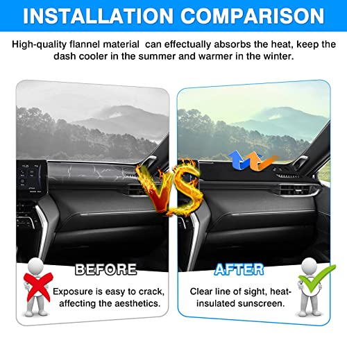 Autorder Dashboard Cover Mat for 2021 2022 2023 2024 Toyota Venza Accessories Dash Cover Flannel Dash Mat Sunshade Glare UV Rays Protector - size: 2021-2024 Toyota Venza