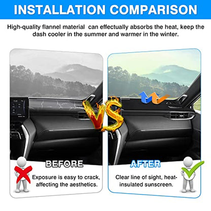 Autorder Dashboard Cover Mat for 2021 2022 2023 2024 Toyota Venza Accessories Dash Cover Flannel Dash Mat Sunshade Glare UV Rays Protector - size: 2021-2024 Toyota Venza