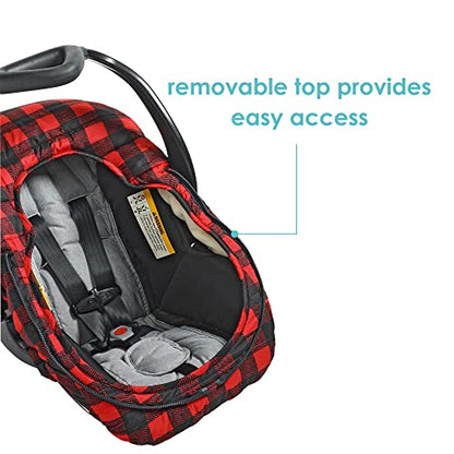 JJ Cole Winter Baby Car Seat Cover - Winter Car Seat Cover for Baby Seat or Stroller - Infant Car Seat Covers with Warm Lining - Buffalo Check - color: Buffalo Check