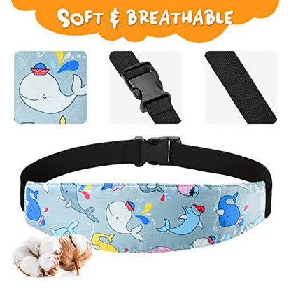 Baby Carseat Head Support,Car seat Straps Pillow Support Ban,Stroller Neck Relief Strap Headrest,Slumber Sling Sleep Positioner for Toddler Infants Child Children Kids(Blue Owl -1 Pack) - color: Blue Owl -1 Pack