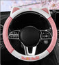 Women's Cartoon Steering Wheel Cover Comfortable, Breathable, Non-Slip All-Season Car Accessory Universal 15-inch Fit Suitable for Sedans, Pickup Trucks, and SUVs - color: Pink