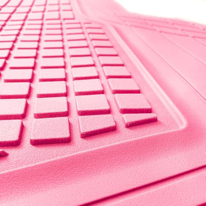 MotorTrend FlexTough Rear Cargo Mat – Heavy-Duty Trimmable Rubber Trunk Mat, Universal All-Weather Cargo Liner for Cars, SUVs & Trucks, Flexible Non-Slip Automotive Floor (Pink)